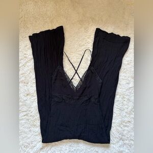 Forever 21 Black Lace Trim Jumpsuit